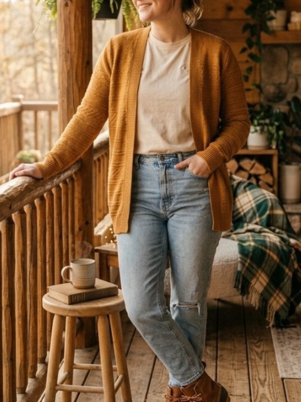 Sonoma Mustard Knit Sweater Sz L